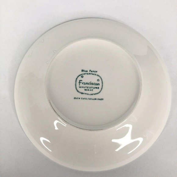 3 Franciscan Blue Fancy Pattern Bread & Butter Plate 1960s Whitestone Ware VTG - Picture 5 of 6